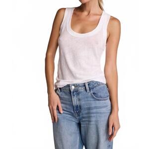NEW SUNDAYS linen danny tank top in white